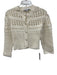 Amour Vert Size Small Cream White Cotton Blend Long Sleeve Open Crochet Cardigan Cream White / Small