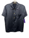 Vince Size Small Blue Silk Short Sleeve Half Button Patch Pocket Polo Top Blue / Small