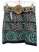 Cara Cara Size 6 Navy, Green, Cream Cotton A-line Abstract Floral Straw Skirt Navy, Green, Cream / 6