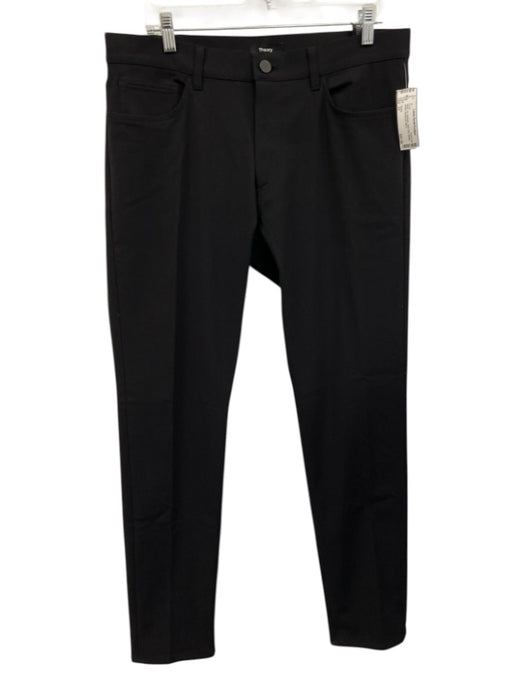 Theory Size 33 Black Synthetic Solid Athletic Khakis Men's Pants Black / 33