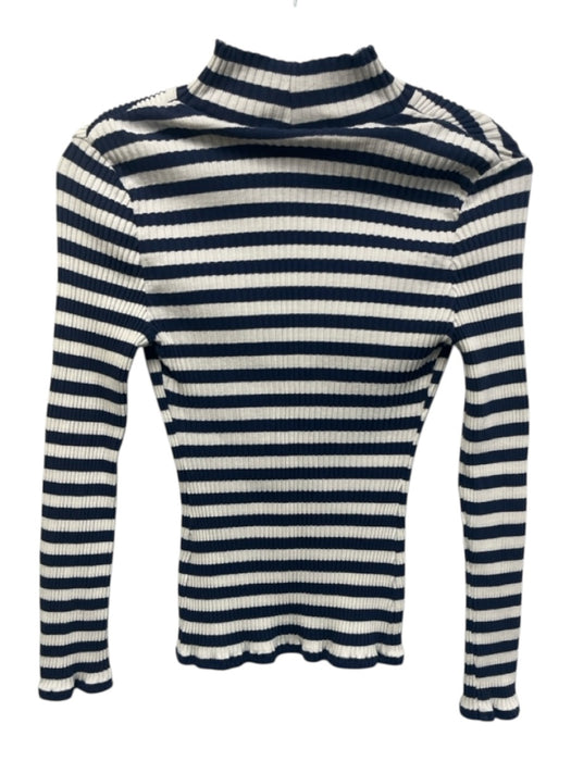 Veronica Beard Jeans Size S Navy & white Cotton Ribbed Horizontal Stripe Top Navy & white / S