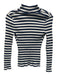 Veronica Beard Jeans Size S Navy & white Cotton Ribbed Horizontal Stripe Top Navy & white / S