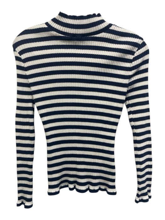 Veronica Beard Jeans Size S Navy & white Cotton Ribbed Horizontal Stripe Top Navy & white / S