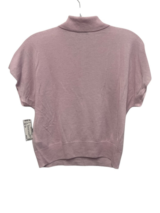 Vince Size S/P Pale Pink Wool Thin Knit Short Sleeve Tortoise Buttons Polo Top Pale Pink / S/P