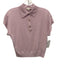 Vince Size S/P Pale Pink Wool Thin Knit Short Sleeve Tortoise Buttons Polo Top Pale Pink / S/P