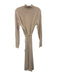 Vince Size L Peach Cotton Blend Heathered Long Sleeve Mock Neck Sheath Dress Peach / L