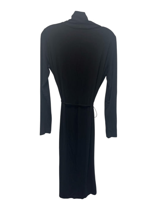 Vince Size M Black Rayon Blend Long Sleeve Turtle Neck Sheath Maxi Dress Black / M