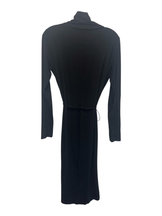 Vince Size M Black Rayon Blend Long Sleeve Turtle Neck Sheath Maxi Dress Black / M