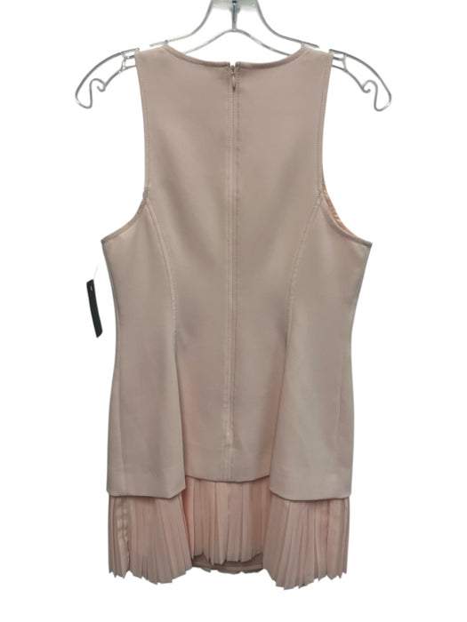 Cinq a Sept Size 8 Baby Pink Polyester Sleeveless Paneled Layered Pleated Dress Baby Pink / 8