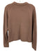 Jenni Kayne Size S Mauve Cashmere Rib Knit Crew Neck Ribbed Accents Boxy Sweater Mauve / S