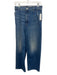 Mother Size 27 Med Light Wash Cotton Denim Zip & Button High Rise Trouser Jeans Med Light Wash / 27