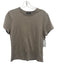 Theory Size L Brown Pima Cotton Short Sleeve Heathered Round Neck Top Brown / L