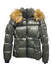 S13 New York Size M Dark Olive Green Nylon Faux Fur Trim Detachable Hood Jacket Dark Olive Green / M