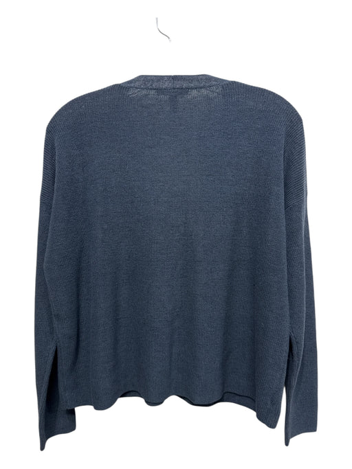 Eileen Fisher Size PS Blue Linen & Cotton Knit Front Pockets Button Up Cardigan Blue / PS