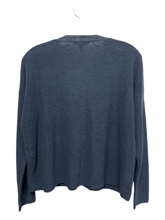 Eileen Fisher Size PS Blue Linen & Cotton Knit Front Pockets Button Up Cardigan Blue / PS