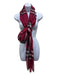 Burberry Red, Black, White Checkered Fringe Detail scarf Red, Black, White / One Size