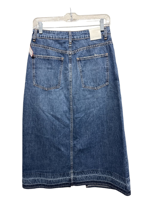 Simkhai Size S Medium Wash Cotton Denim Zip Fly Slit Pockets Maxi Skirt Medium Wash / S