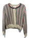 The Great Size 1 Beige, Navy & Red Alpaca Knit Vertical Stripes Cardigan Sweater Beige, Navy & Red / 1