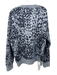 All Saints Size S Gray & Black Wool & Alpaca Leopard Rib Knit Crew Neck Sweater Gray & Black / S