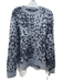 All Saints Size S Gray & Black Wool & Alpaca Leopard Rib Knit Crew Neck Sweater Gray & Black / S