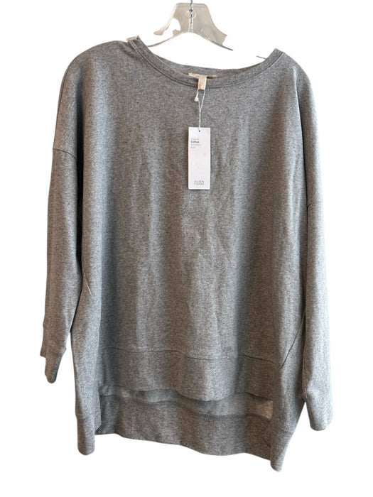 Eileen Fisher Size XS Gray Cotton Round Neck longline Speckled Top Gray / XS