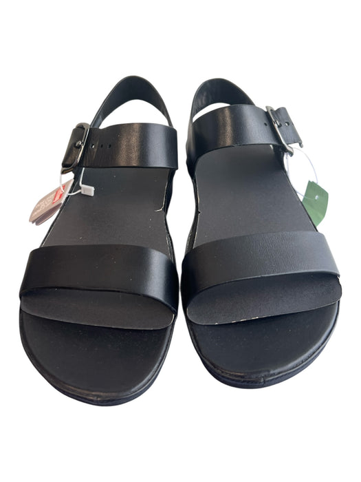 Fitflop Shoe Size 8 Black Leather 2 Strap Silver Buckle Open Toe & Heel Shoes Black / 8