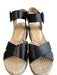 Sole Society Shoe Size 38.5 Black Leather Platform Ankle Buckle Sandal Shoes Black / 38.5