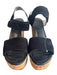 Free Lance Shoe Size 38.5 Black Suede Open Toe & Heel Cork Platform Shoes Black / 38.5