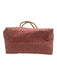 Fendi Pink & Tan Canvas & Leather Zucca Monogram Leather Handle Bag Pink & Tan / XS
