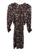 Draper James Size S Black, Red & Green Rayon Floral 3/4 Balloon Sleeve Dress Black, Red & Green / S