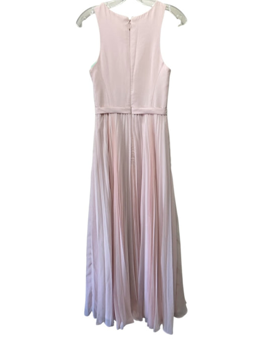 Azazie Size Est 6 Light Pink Polyester Sleeveless Accordion Pleat Gown Light Pink / Est 6