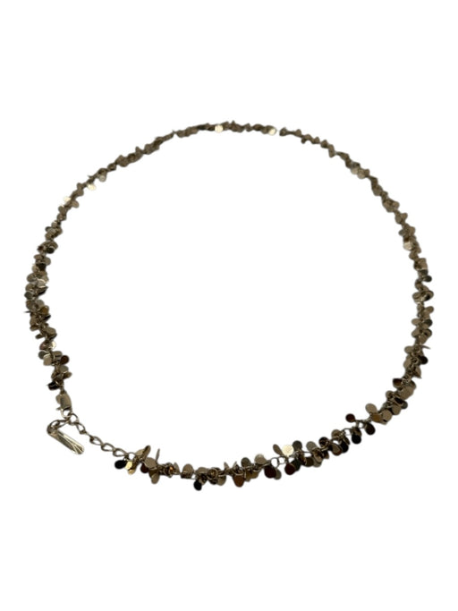 Gianvito Rossi Gold Tone Metal Coin Chain Long Lobster Clasp Necklace Gold Tone