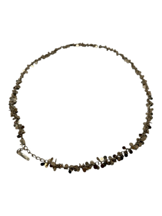 Gianvito Rossi Gold Tone Metal Coin Chain Long Lobster Clasp Necklace Gold Tone