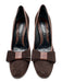 Casadei Shoe Size 9.5 Brown Leather Upper Suede Bow Detail Block Heel Pumps Brown / 9.5