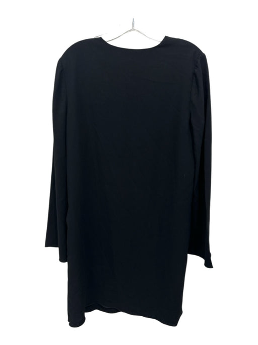 Theory Size M Black Triacetate V Neck Long Sleeve Dress Black / M