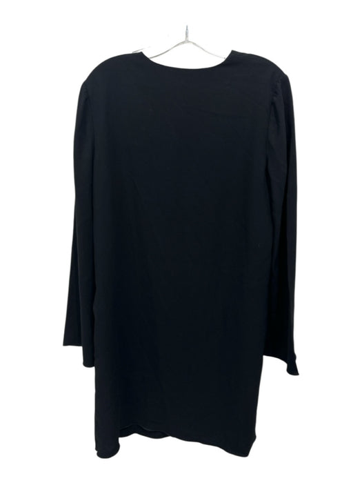 Theory Size M Black Triacetate V Neck Long Sleeve Dress Black / M