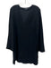 Theory Size M Black Triacetate V Neck Long Sleeve Dress Black / M