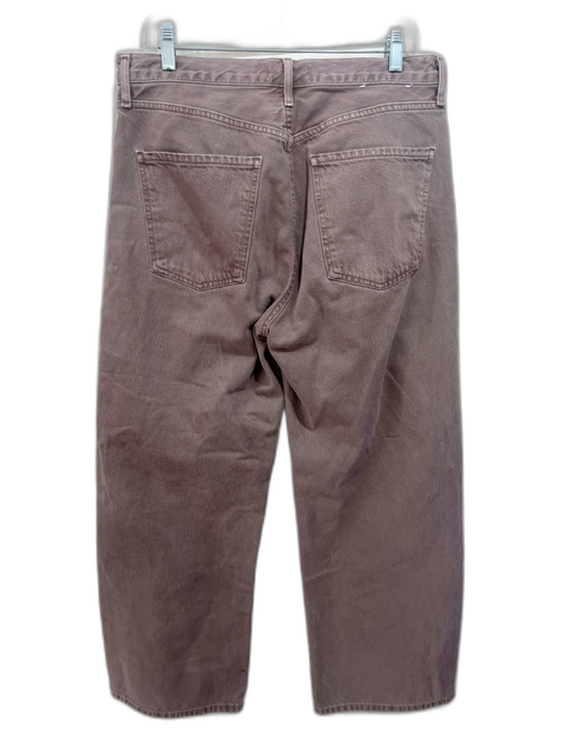 Agolde Size 30 Taupe Brown Cotton Denim High Rise 5 Pocket Wide Leg Jeans Taupe Brown / 30