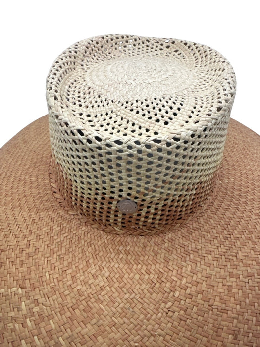 Freya Beige Straw Woven Gradient Wide Brim Sun Hat Beige / L