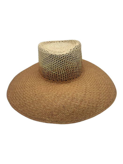 Freya Beige Straw Woven Gradient Wide Brim Sun Hat Beige / L