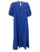 ME + EM Size 8 Blue Polyester Floral Lace Overlay Short Puff Sleeve Dress Blue / 8