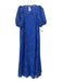 ME + EM Size 8 Blue Polyester Floral Lace Overlay Short Puff Sleeve Dress Blue / 8