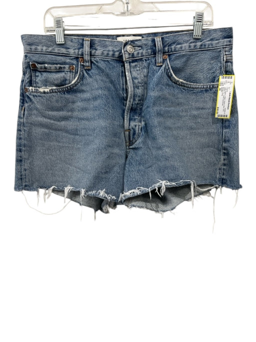 Agolde Size 30 Light Wash Cotton Denim Raw Hem Button Fly Cutoff Shorts Light Wash / 30