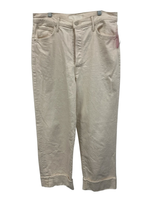 Mother Superior Size 29 Cream White Cotton Denim High Rise Straight Leg Jeans Cream White / 29