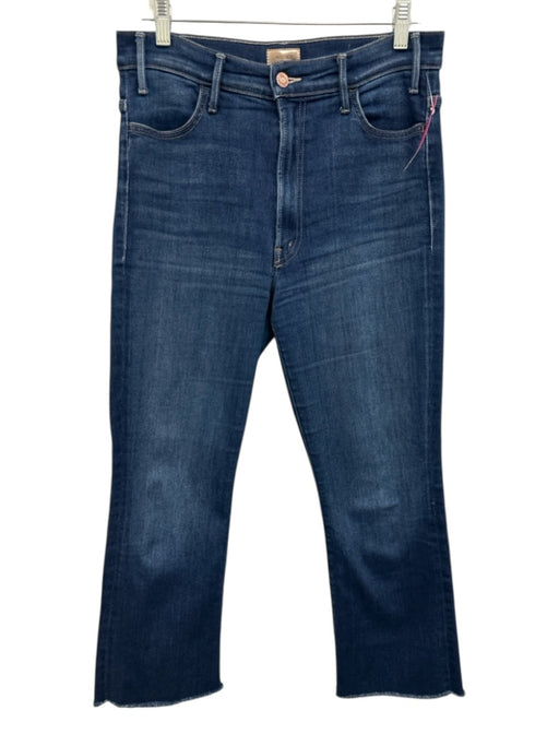 Mother Size 30 Dark Wash Cotton Denim High Rise Whiskering Raw Hem Jeans Dark Wash / 30
