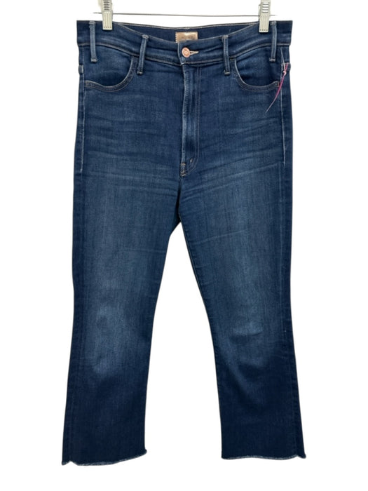 Mother Size 30 Dark Wash Cotton Denim High Rise Whiskering Raw Hem Jeans Dark Wash / 30