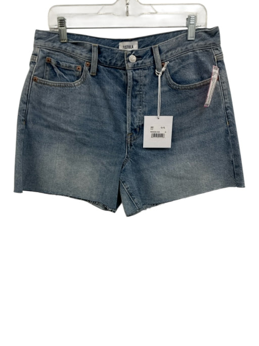 Pistola Size 29 Medium Wash Cotton Denim High Rise Raw Hem Pockets Shorts Medium Wash / 29