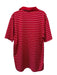 Peter Millar Size M Red & White Polyester Striped Polo Men's Short Sleeve Red & White / M