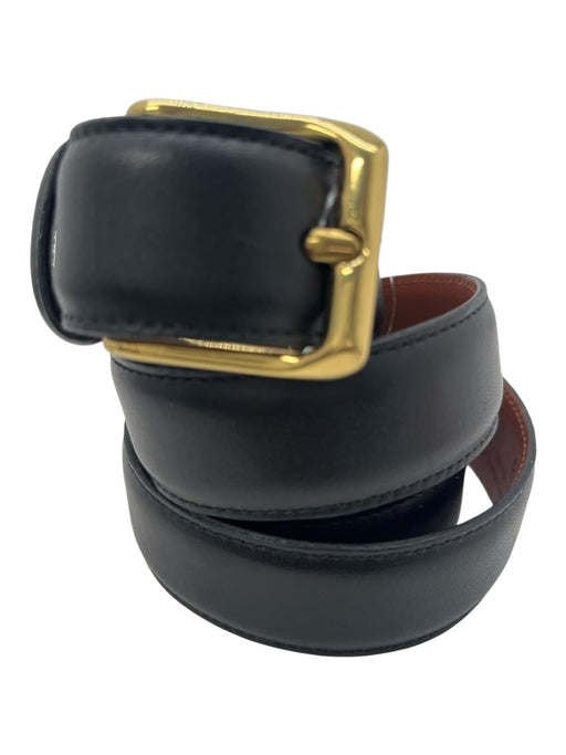 Coach Black Leather Solid Men's Belt Black