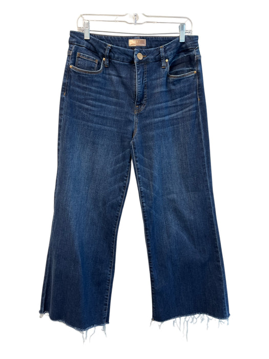 Kut From The Kloth Size 8 Dark Wash Cotton Blend 5 Pocket Zip Fly Wide Leg Jeans Dark Wash / 8